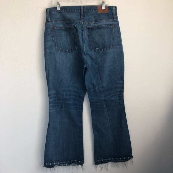 Madewell Rigid Flare Frayed Hem Denim Jeans - Picture 4 of 5